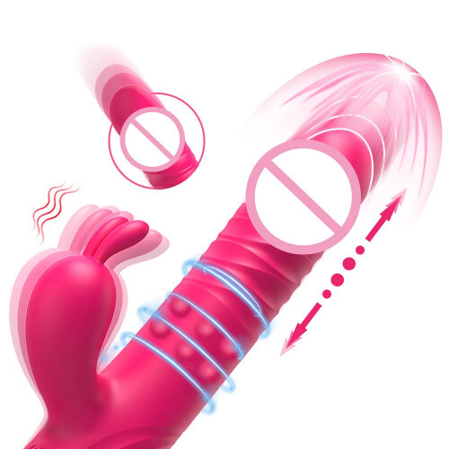Teleskop-Vibration-G-punkt-Stimulator-Dildo-Vibratoren–Nippel-Masturbation-