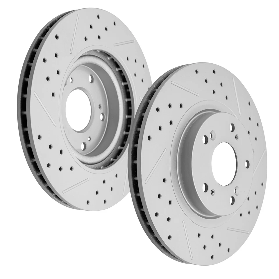 Rotores perforados delanteros y traseros + Kit de pastillas de freno de cerámica para Honda Civic Acura CSX Foto 2 de 4