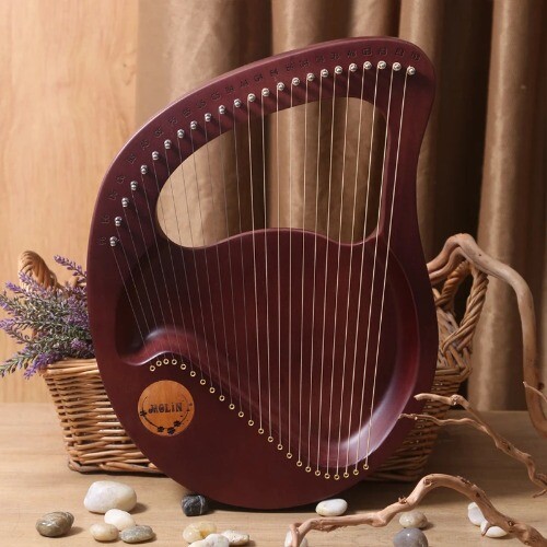 24 Strings Lyre Piano Lyre Harp Wooden Mahogany 21 Strings Harp Musical Beginner - Picture 10 of 19