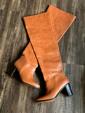 Brown Over the Knee High in) Heel Height Boots for Women