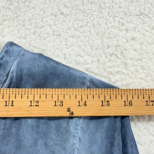 Free People XS Stonewashed Blue Rag Dress Oversized Pockets Vneck Boho Tunic - Picture 2 of 13