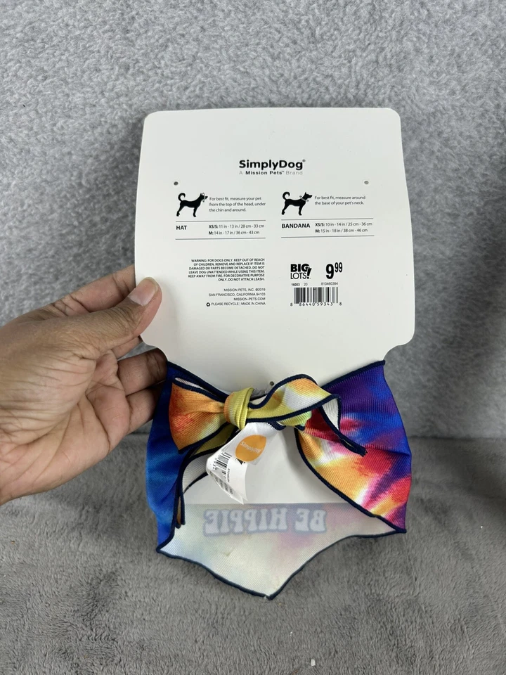 Don’t Worry Be Hippie X Sombrero o Bandana Perro Pequeño/Pequeño Foto 2 de 3