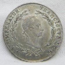 Austria 1830B silver 20 Kreuzer, Kremnica mint; attractive AU
