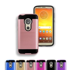 Funda protectora delgada híbrida a prueba de golpes para Cricket Motorola moto e5 SUPRA