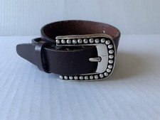 Vintage SONOMA Dark Brown Genuine Leather Women  s Belt Sz 32