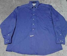 Tommy Hilfiger Dress Shirt Men's Size 16.5 34-35 Blue Button Down Workwear