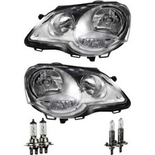 Scheinwerfer Set Satz für VW Polo 9N3 Bj. 05-09 chrom Osram H7/H1 inkl.