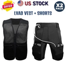 Men LVAD Heartmate II III Sleeveless Mesh Vest With LVAD Shorts Clothing S-4XL