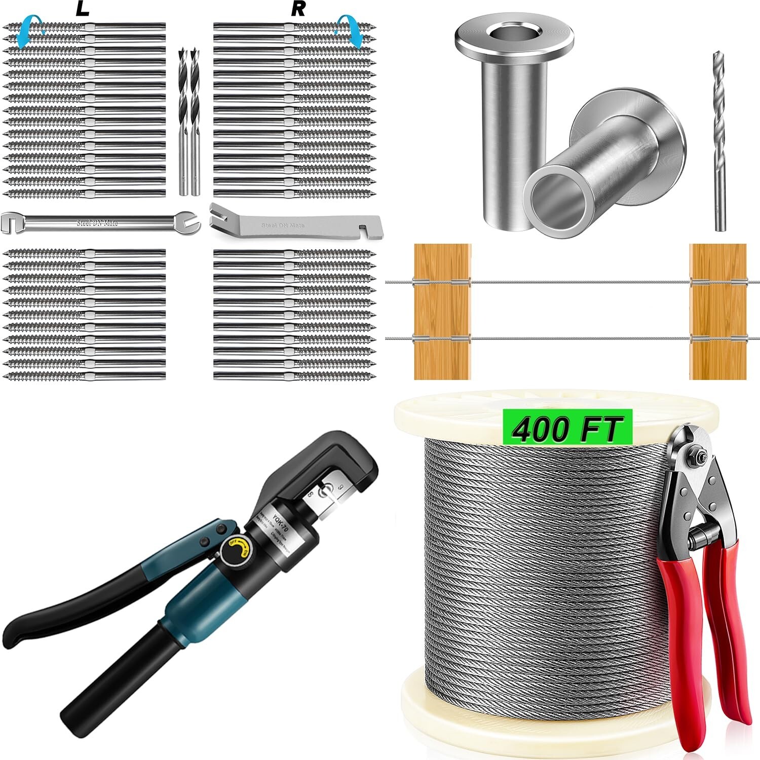 Stainless Steel 1/8 Cable Railing Kit for Aircraft Deck Hardware