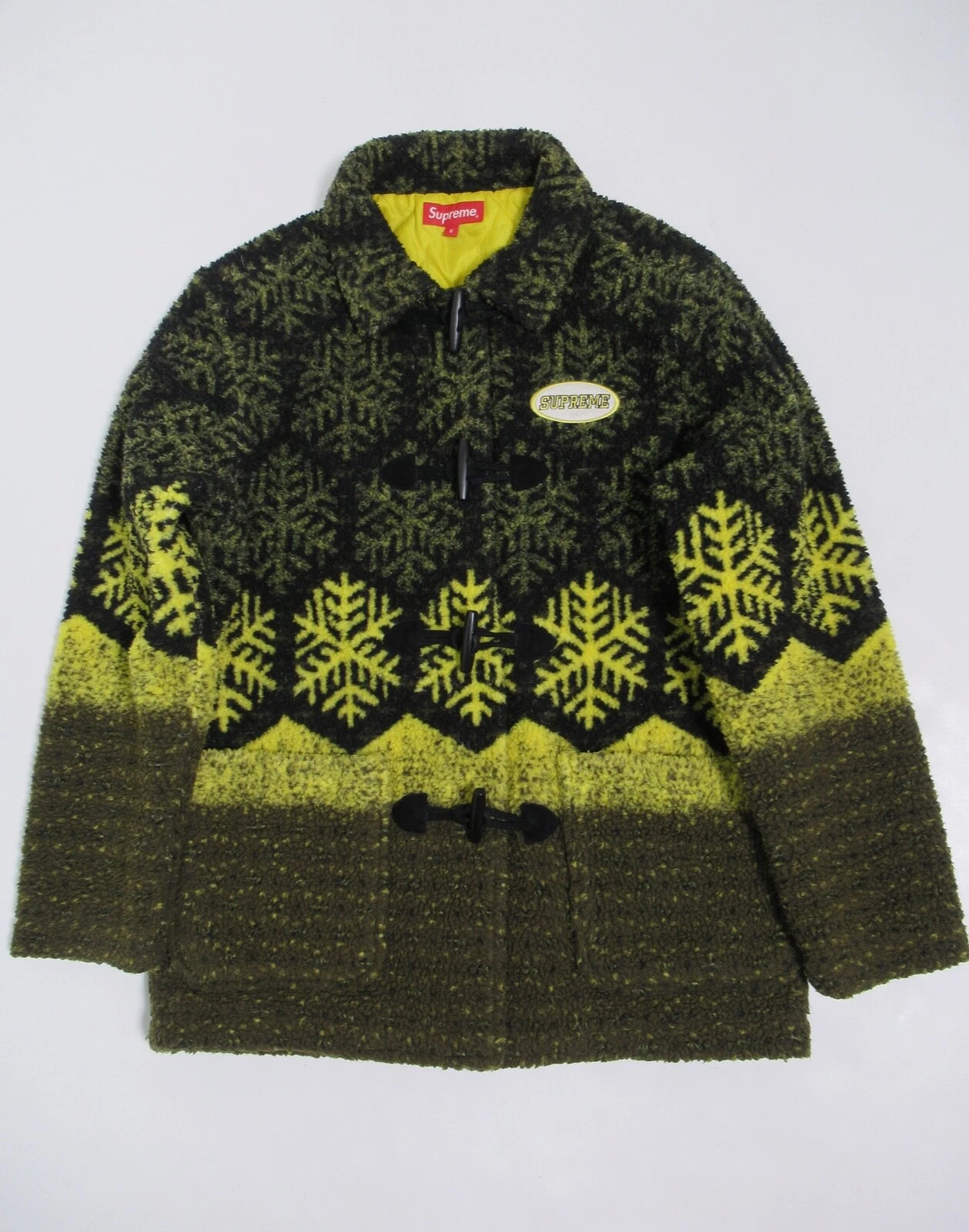 Veste polaire à bascule homme Supreme flocon de neige jaune taille S 2018