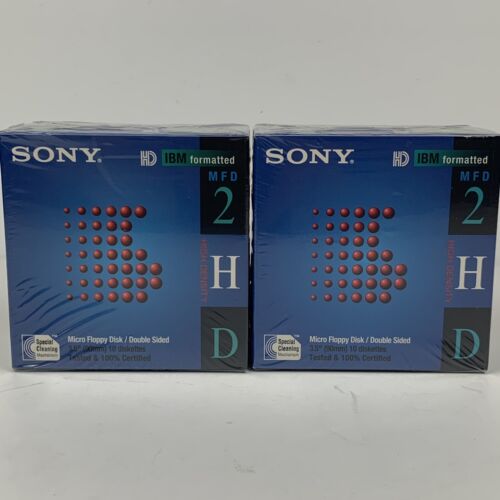 Lot Of 2 10-Pack Sony 3.5" 1.44MB Hi Density Floppy Discs IBM Formatted Sealed - Afbeelding 1 van 6