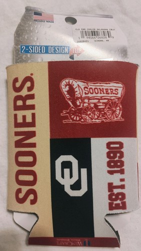 Oklahoma Sooners Can Cooler Two Sided Design NCAA Collapsible Koozie