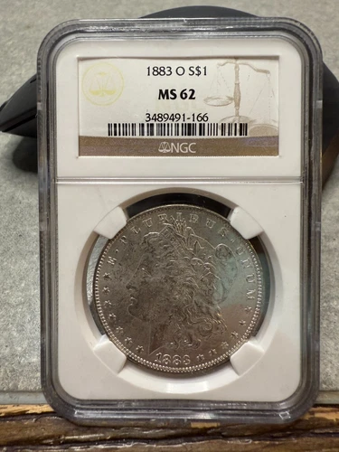 1883 O NGC MS62 Morgan Silver Dollar $1 US Mint Coin 1883-O MS-62 ME7256