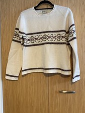 Vintage Eddie Bauer Fair Isle Lambswool Sweater Size Large Made in Hong Kong