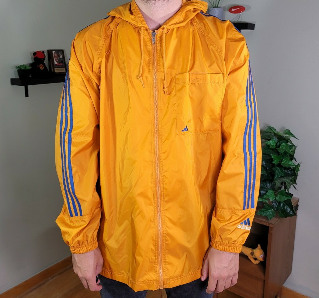 Vintage 90s Adidas Orange Blue Big Logo 