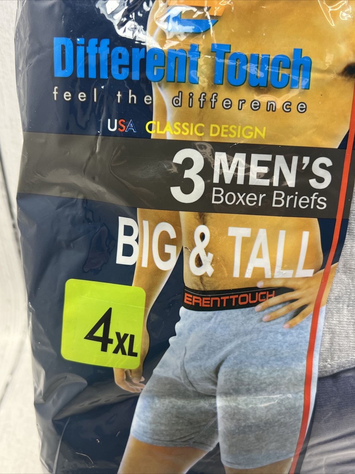 Different Touch Mens Underwear Multicolor Classic Boxer Briefs Size 4XL Set Of 3