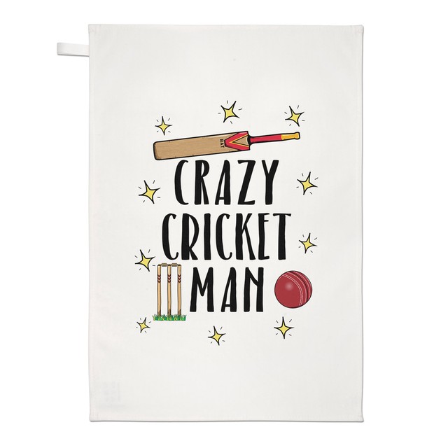 Crazy Cricket Man Tea Towel Dish Cloth Funny Sport eBay