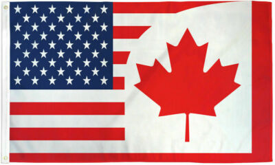 USA & Canada Combination Flag 3x5ft USA & Canada Combo Flag America Canada 100D