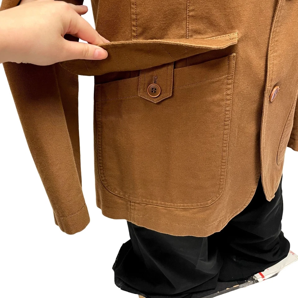 Casaco esportivo Hickey Freeman marrom SURGEON CUFF jaqueta SAFARI blazer não estruturado - Imagem 4 de 4