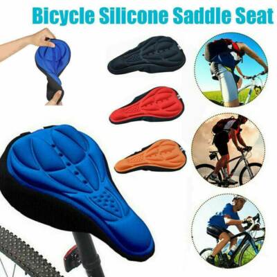 1-Bike Cycying 3D Gel Saddle Seat Cover Bicycle Silicone Soft Pad Padded Cushion
