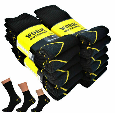 WORK Arbeitssocken 6-24 Paar schwarz Größe 39-46 AUSWAHL Socken Quaters Sneaker