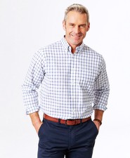 Gazman Men's Easy Care Windowpane Check Long Sleeve Shirts