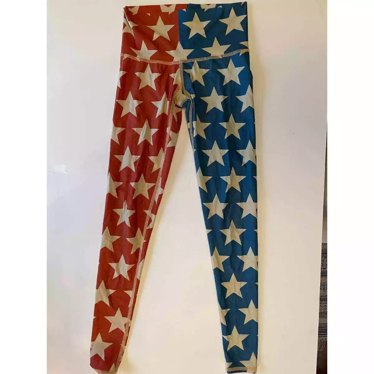 Teeki Women s USA Flag Stretchy Yoga Pants Leggings High Waisted Rise Size XS