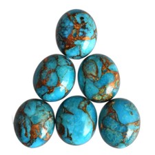 Blue Copper Turquoise Oval Shape Calibrated Cabochon, Jewelry Making Gemstone