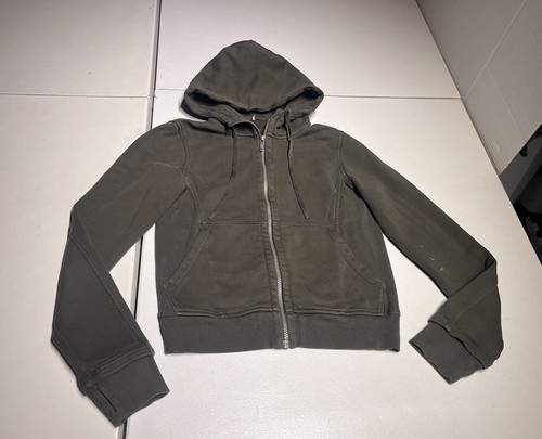 Lululemon Jacket Women's 6 Press Pause Hoodie Run Full Zipper Sweatshirt Olive