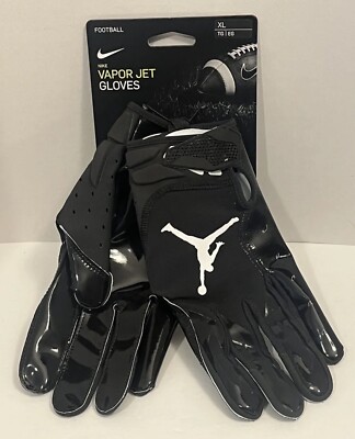 New Air Jordan Nike Vapor Jet Football Gloves Black Men's Size XL DA1749-091