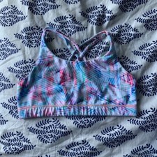 Athleta Multicolor Sports Bra Wireless Athletic Youth Girls Size L Large 12