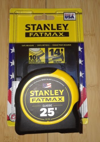 Stanley 25' (33-725) FATMAX Tape Measure, 10x Blade Life 14' Reach. Made in USA - Picture 9 of 10