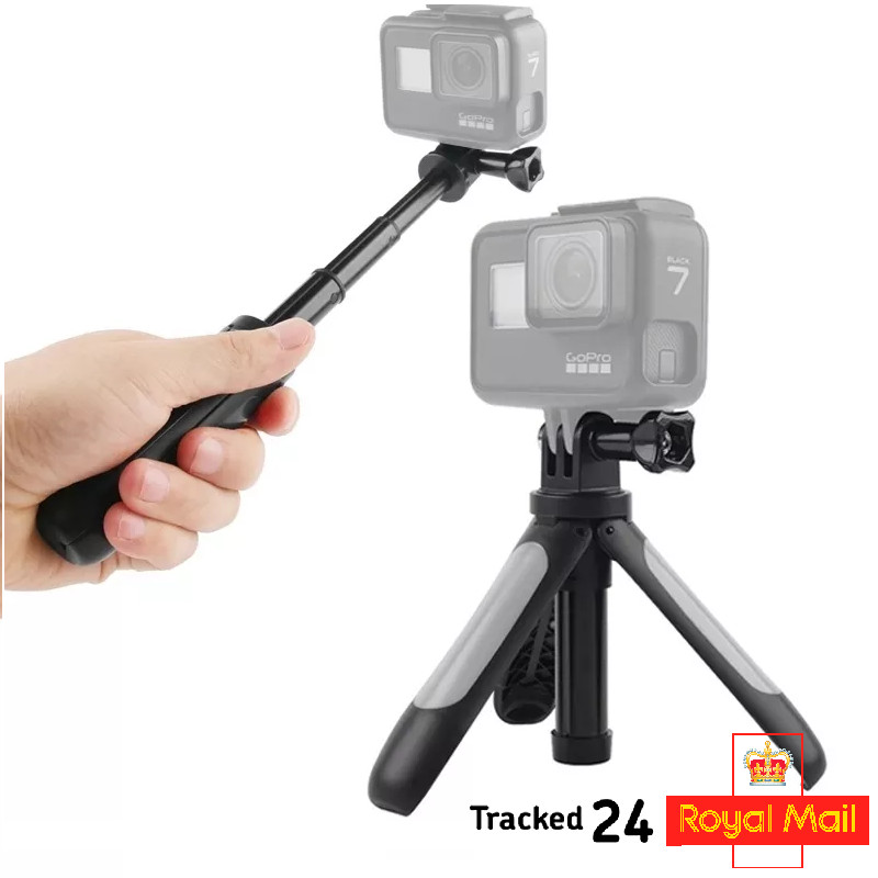 Shorty Mini Extension Travel Tripod, Selfie Stick, Handle for Gopro + Cameras