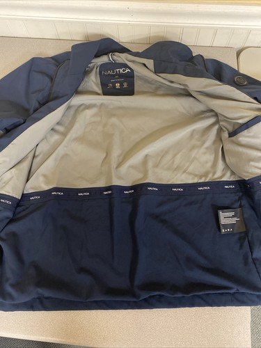 Nautica Men's Lightweight Jacket Stretch Athletic Full Zip Medium Navy Blue NWT - Picture 10 of 11