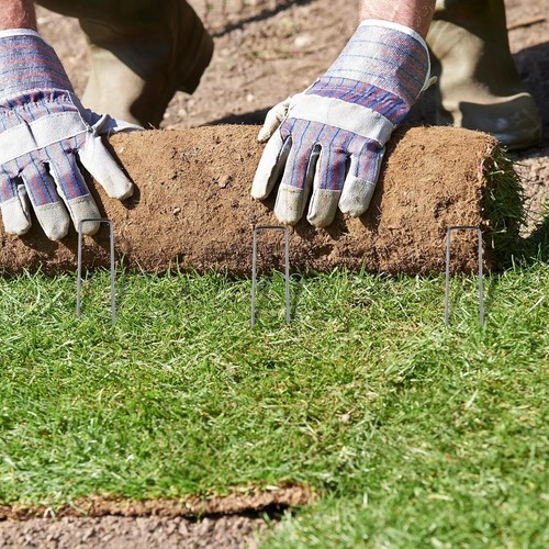 6" Galvanized Sod Staples 100/200/500/1000 Pack Landscape Staples Garden Stakes - Picture 20 of 26