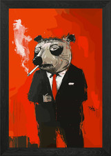 Cool Mole with Smoke Framed Wall Art Poster Canvas Print Picture
