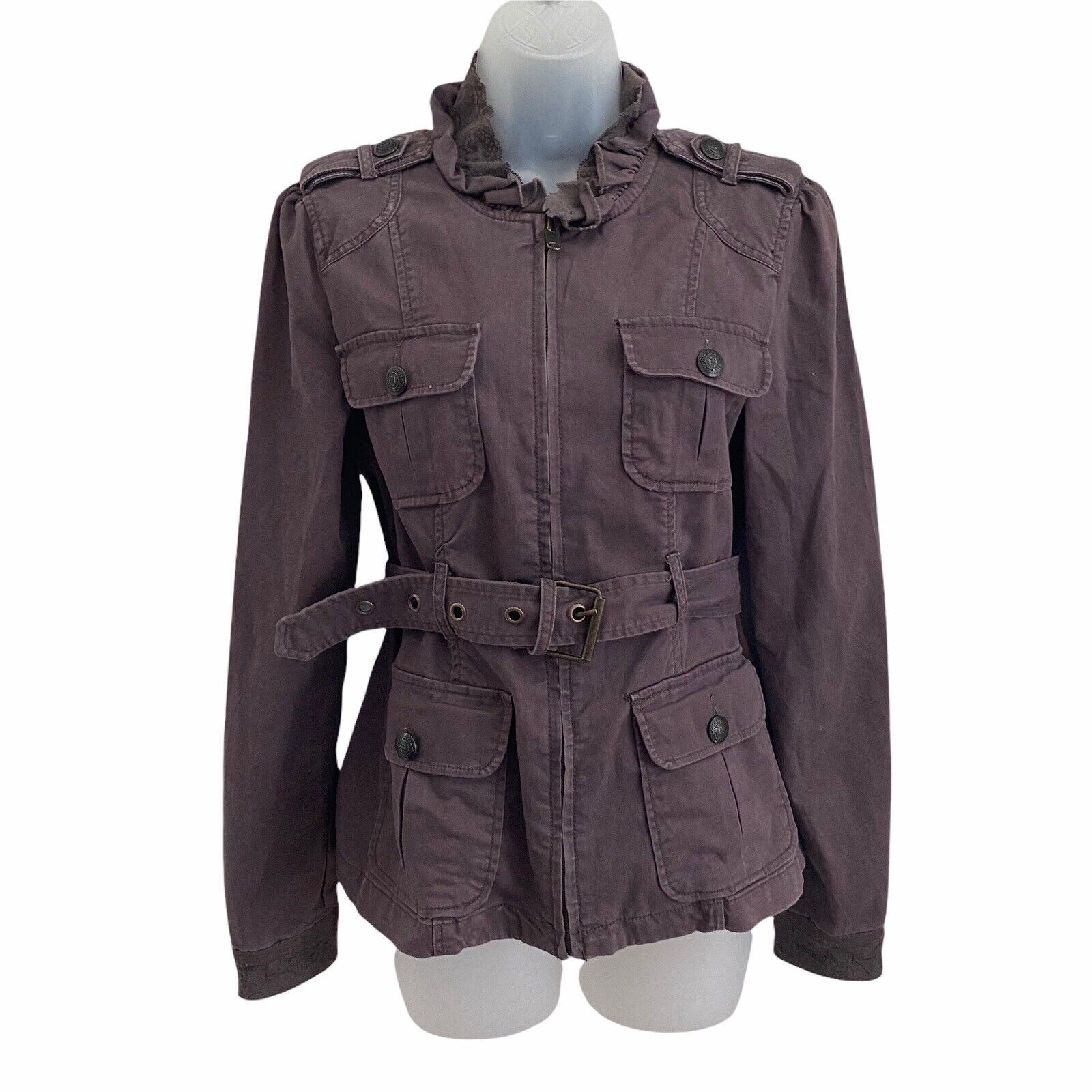 Sanctuary Small Basic Jacket Chocolate Brown Full… - image 1