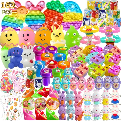 163 PCS Easter Toys for Basket Stuffers Egg Fillers, Assortment Toys...