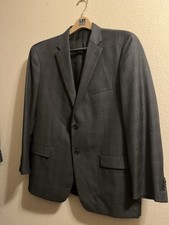 Tommy Hilfiger Blazer Men 44R Blue Gray Checkered Sport Coat Jacket Soft Stretch