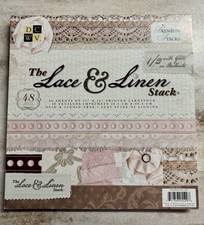 DCWV LACE LINEN STACK 12 x 12 Scrapbook Paper Pad 46 Sheets Extras READ