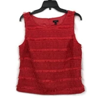 TALBOTS LACE FRINGE SHELL TOP 12P