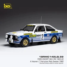 IXO 1:18 FORD ESCORT MK1 RS 1600 #2 A.Vatanen/T.Harryman Sweden 1982 RMC142