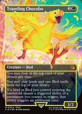 Final Fantasy Variants Traveling Chocobo - Foil - Borderless - Neon Ink Yellow
