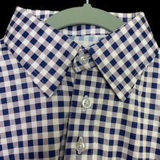 Collars  Co Polo Shirt Mens S Purple White Gingham Dress Collar Golf Preppy NEW