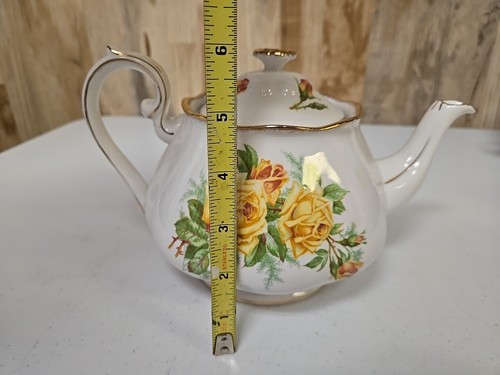 Antique Vintage Royal Albert Yellow Tea Rose Teapot Teacup Plates England Old - Picture 8 of 13
