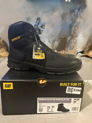 Caterpillar Mobilize Alloy Toe EH Black Work Boots Men's Size 11 Medium