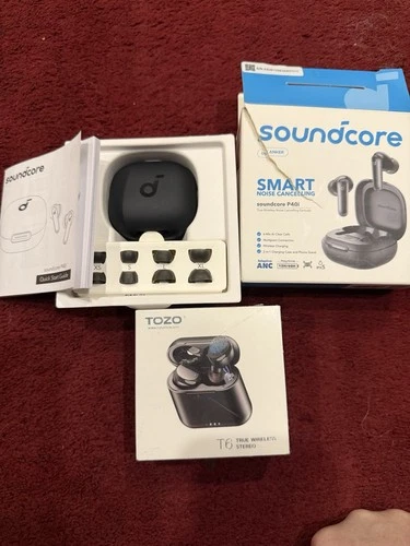 2 Headphones Sound Core Smart Noise Canceling and Tozo T6 True Wireless