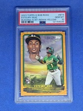 2023 Topps x Bob Ross ESTEURY RUIZ Indian Yellow PSA 10 card #/25 OAKLAND A's