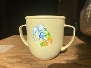 Vintage Weighted Bottom Sippy Cup/kittens/no Lid