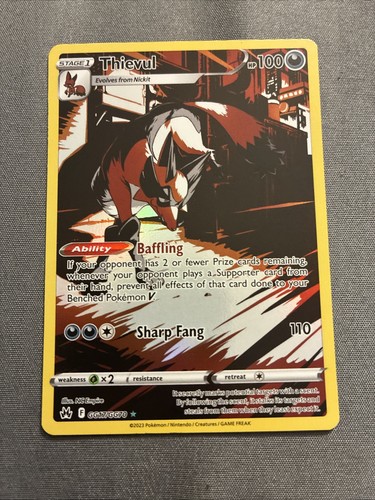 Thievul GG17/GG70 Crown Zenith Galarian Gallery Full Art Holo Ultra Rare EN